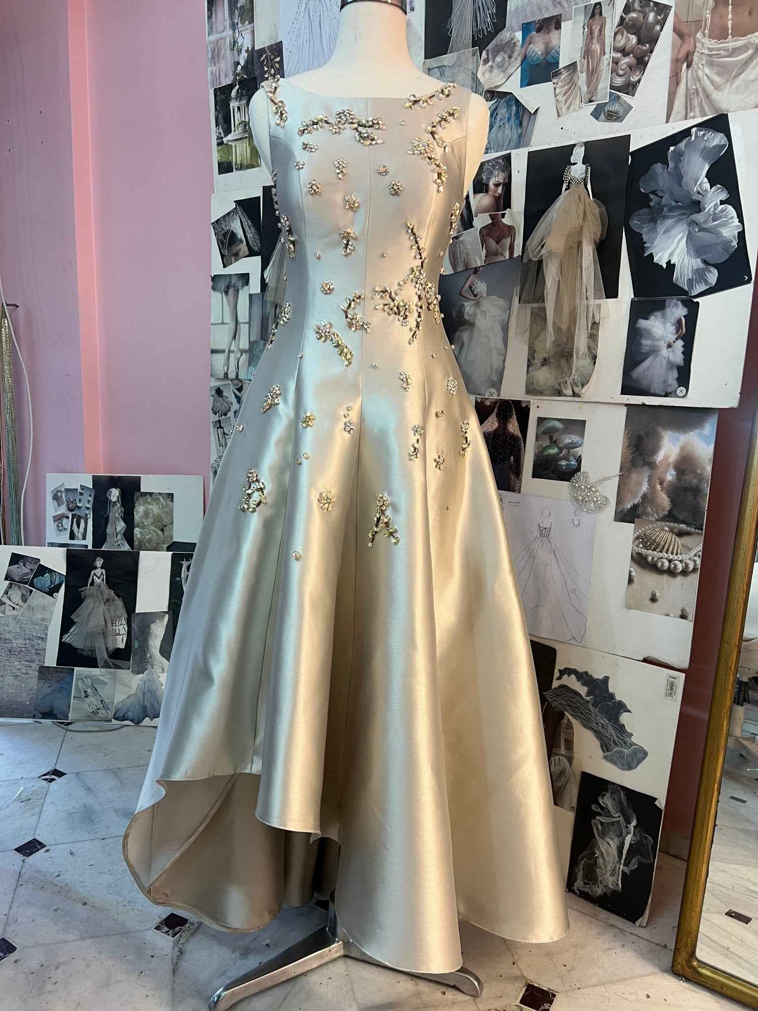 Custom made Embellished Asymmetrical Dress